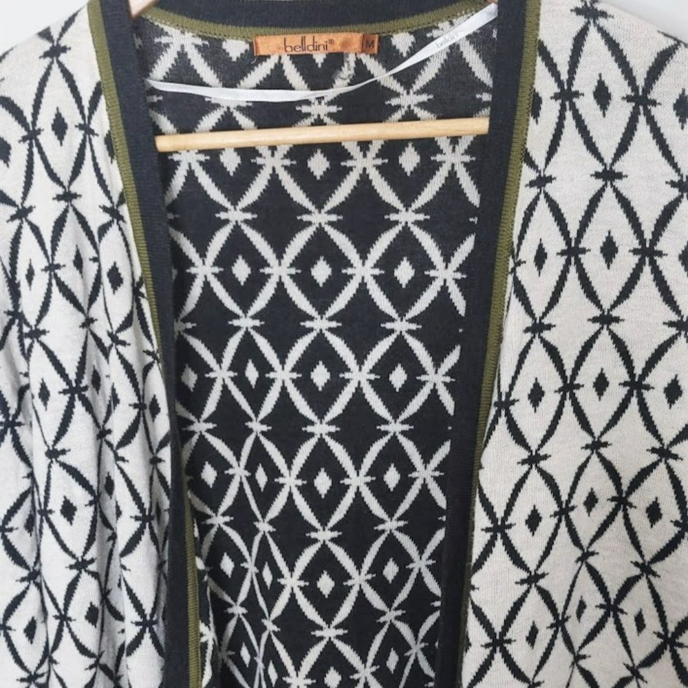 Belldini Open Front Abstract Drapey Cardigan Swea… - image 3